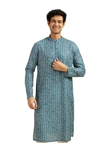 Image of DIWAS BY MANYAVAR Men's Cotton Blend Printed Kurta (1pc)