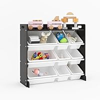 Duffy® Kids Storage Unit Toy Box Organiser Bookshelf With Removable Baskets, for Bedroom, Nursery, Playroom