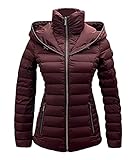 Michael Michael Kors Hooded Packable Down Puffer Jacket Coat Zip Front Burgundy (as1, alpha, s, regu