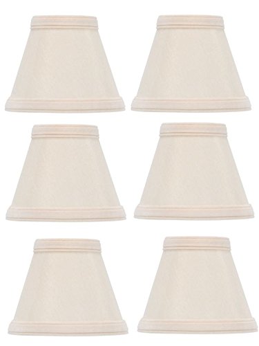 Upgradelights Eggshell Silk 5 Inch Empire Style Clip on Chandelier Lampshades (set of 6) 4x5x4