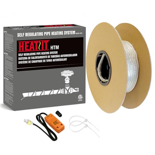 HEATIT Mobile Home 100’ HTM Braid Self Regulating heat cable 1* Connect kit