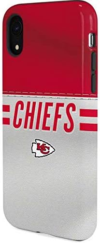 Skinit Pro Phone Case Compatible with iPhone XR - Officially Licensed NFL Kansas City Chiefs White Striped Design