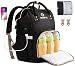 ORANIFUL Diaper Bag Backpack for Mom Waterproof Baby Nappy Bags Insulated Bottle Pockets Large Multi-Functional Travel Back Pack Built-in USB Charging Port with Changing Pad & Stroller Straps (Black)