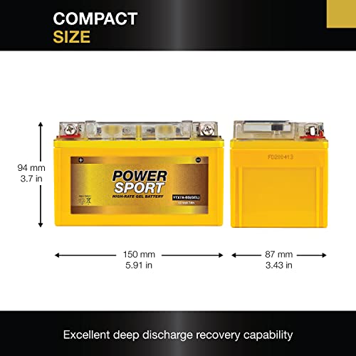 Ytx7A-Bs Gel 12V 7Ah Battery For Scooter Kymco People 150 150Cc 09 Expertpower #TOP1