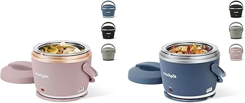 Miniatura 1 de Crock-Pot Fiambrera eléctrica y lonchera eléctrica, calentador de alimentos portátil para viajes, automóvil, para llevar, 20 onzas, azul desteñido,