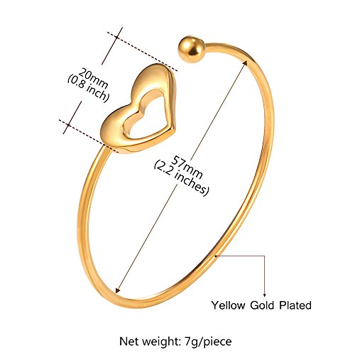 U7 GH2475K Heart Cuff Bracelet For Women thumb #3