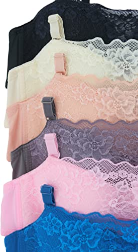 Image of ToBeInStyle Women's Pack of 6 Padded Assorted Styles Supportive Bras Cup Size - A to DDD