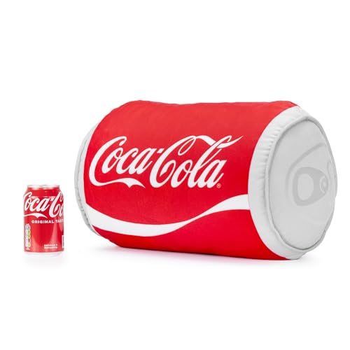 Oreiller en Peluche Coca-Cola Officiel - Oreiller Doux en Forme de canette de Coca-cola, Polyester Rouge (40 x 24 cm)