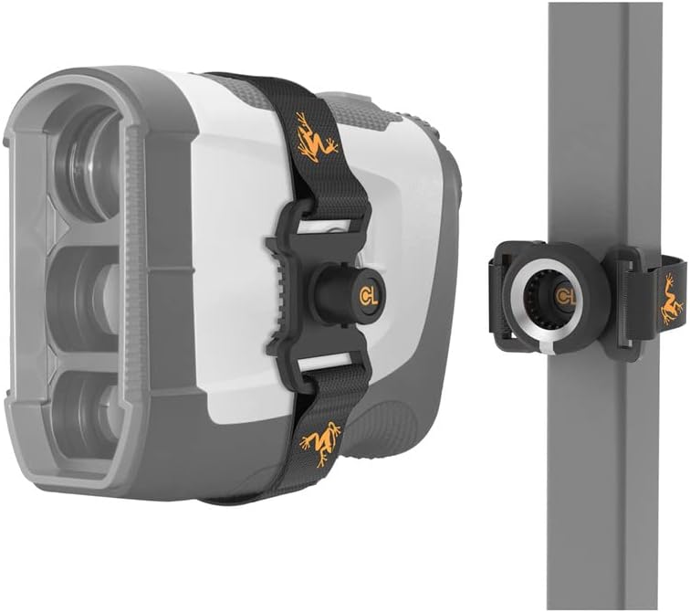 Frogger Golf Rangefinder Magnetic Holder for Golf Carts with Latch-it Technology and Non-Slip Straps | Adjustable Range Finder Mount with Strong Magnets | Best Golf Push Cart Accessories