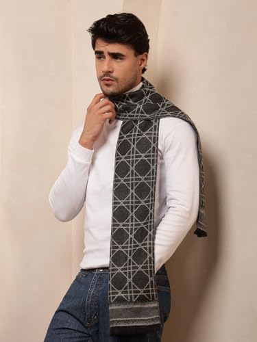 Image of Ravaiyaa - Attitude is everything Men's Reversible Stripe Pattern Winter Wool Scarf, Muffler 72 inchx12 inch Inch