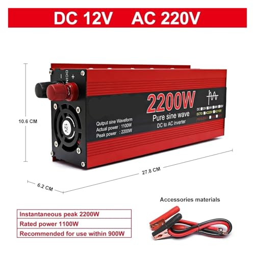 Falownik Falownik 1000 W 2000 W 2200 W 3000 W Konwerter napięcia stałego akumulatora na prąd przemienny Czysta fala sinusoidalna Konwerter napięcia stałego akumulatora na prąd przemienny(2200W)