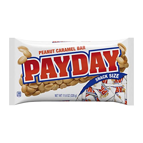 Payday Peanut Caramel Snack Size Candy Bars, Individually Wrapped, Gluten Free, 11.6 Oz Bag #TOP24