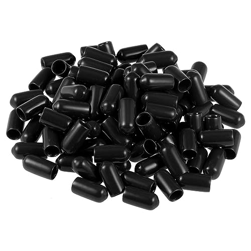 TA-VIGOR 100Pcs Rubber End Caps, 6mm ID Round Flexible Screw End Caps Thread Protectors