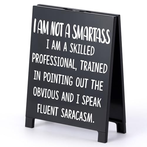 I'm An Accountant to Save Time Never Wrong Funny Acrylic Desk Sign Board Style Office Table Decor Gift for Accountant Coworkers Friends Home Workspace Cubicle Tabletop Desk Decoration for Tax Season