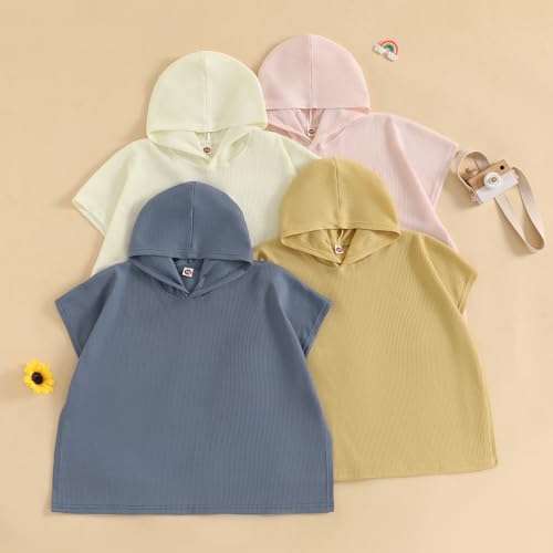 Little Girls Boys Swim Cover Up Hooded Beach Towel Waffle Bathing Suit Swimsuit Kids Summer Pool Poncho2