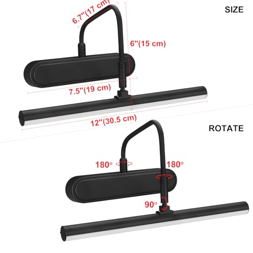 Image of RAIFOOLLY Picture Light,3AA Battery Art Lights for Paintings,Wireless Wall Lighting,Remote Control Accent Light with Timer and Dimmable for Frame,Portrait,Dartboard-Black