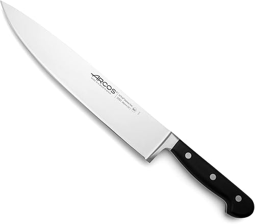 Arcos Cuchillo de chef de acero inoxidable de 10 pulgadas. Cuchillo de cocina profesional multiusos para cortar y limpiar verduras. Mango ergonómico