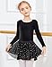 Zaclotre Girls Ballet Leotards Toddler Long Sleeve Crisscross Back Dance Dress Outfit with Removable Shiny Skirt Combo