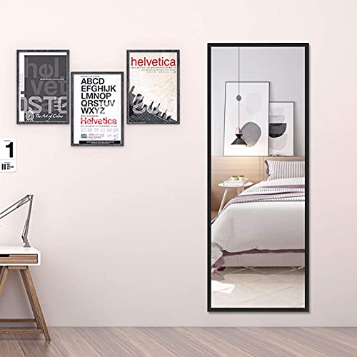 Edenseelake 2 Packs 14x48 Inch Full Length Wall Mirrors Over Door Mirror for Bedroom, Living Room, Black
