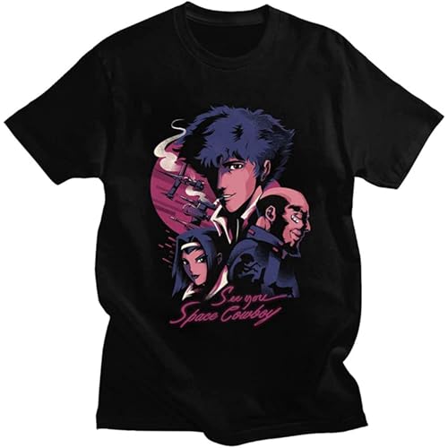 100%Cotton See You Space Cowboy Bmvnav T Shirt Men Spike Spiegel Stardust T-Shirt Short Sleeve Cotton Tee Anime Jaavbpan Manga Jet Faye Tshirt Size XXL