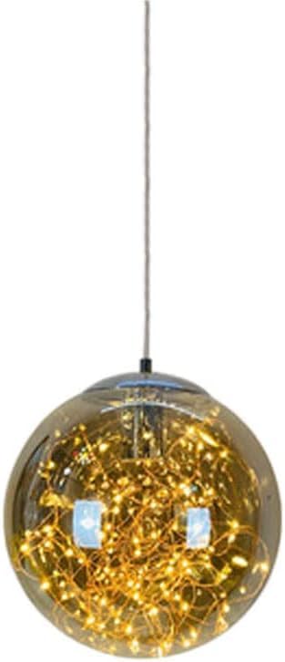 Lámpara colgante LED de 10 W estilo industrial retro con pantalla redonda de vidrio de 20cm