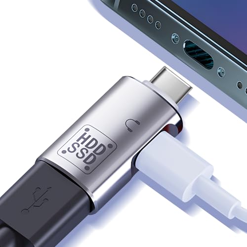 2 in 1 USB C OTGA_v^ Type C to USB 3.0 & USB C  Type C ϊA_v^ f[^]Ɠǂݎ fW^Cz[qϊ yĐ ʒ߂ł ʘb܂ OtHDD/SSD }EX USBL[{