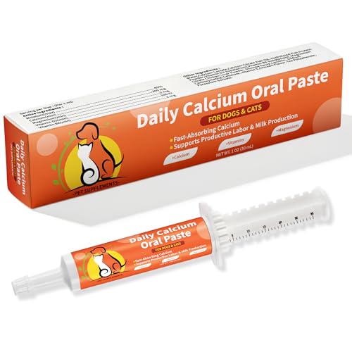 Riteeu Oral Calcium Supplement for Whelping Dogs & Cats Fast-Absorbing Calcium Paste Supports Labor & Milk Production with Vitamin D3 & B6 for Enhanced Absorption 30 ml (1-Pack)