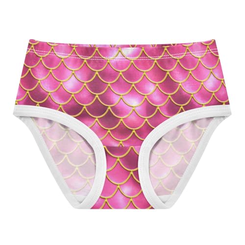 Joisal Mermaid Fish Scales Pink Toddlers Underwear Floral 2t Cotton Cute Panties Girl Colorful Kids Undies Briefs