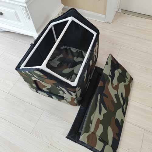 Akasooda 猫ハウス 野良猫シェルター 野良猫ハウス ペットハウス 屋外猫用キャットハウス 猫ベッド 組立簡単 防水犬ハウス 屋外 防水 保温 防寒 野良猫 野良犬 猫用ペットテント 猫用品 冬 寒さ 対策 (スタンド付き,L-44*40*42cm)