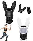 SOVYTH Breathing Trainer, 2 Stück Atemtrainingsgerät für die Lungenkapazität Tragbares Atemtrainer Verstellbarer Lungentrainer abnehmbar für einfache Reinigung (Weiß und Schwarz)