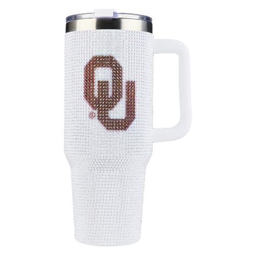 Image of The Memory Company Officially Licensed 40oz White Bling Game Day Tumbler, University of Oklahoma