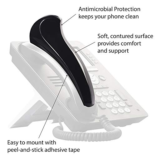 Softalk Antibacterial Black Phone Shoulder Rest Landline Telephone