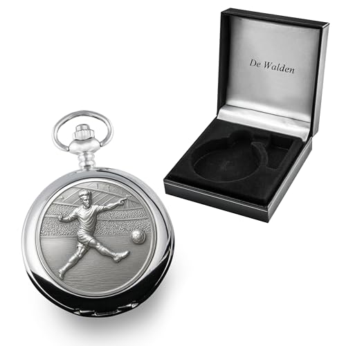 Reloj de bolsillo de fútbol y cadena de peltre, un recuerdo eterno de plata para padres e hijos 4