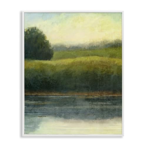 Rural Pond Grassland Landscape, 11 x 14 Inch Framed Giclée Print