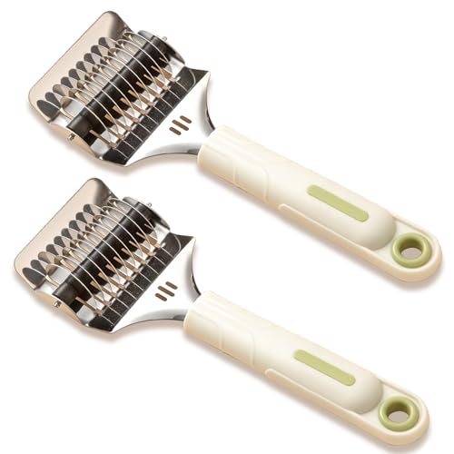 2PCS Noodle Cutter,Pasta Roller Tool for Homemade Noodles,Stainless Steel Noodle Maker for Kitchen Cooking Tools (Ivory)