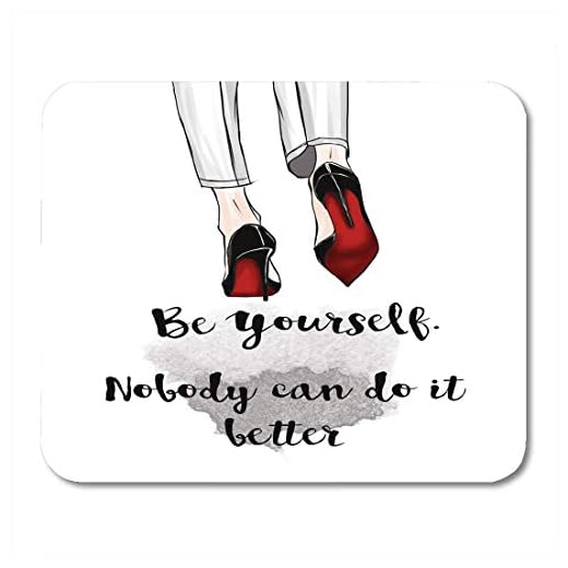 Mouse Pads Divertida cita de Chanel y zapatos de aguja Cita Dibujo para boceto Mousepad para computadora portátil, computadoras de escritorio, accesorios, suministros de oficina, alfombrillas de ratón
