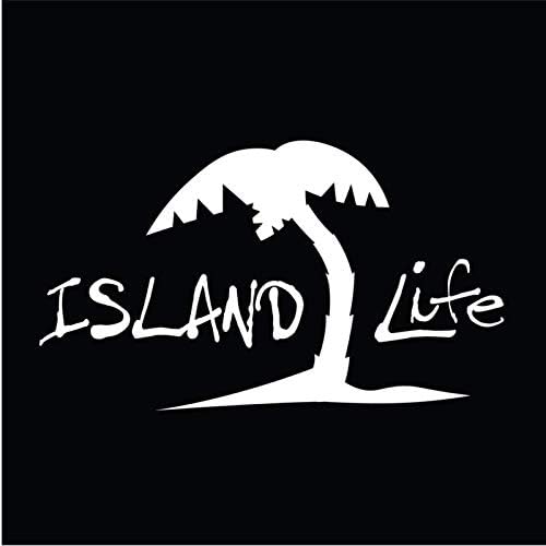 Island Life Vinyl Decal Sticker | Cars Trucks Vans SUVs Walls Cups Laptops | 7 Inch Decal | White | KCD2777