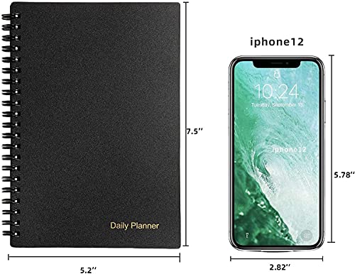 Undated Daily Planner, To Do List Notebook, Hourly Planner, Time Management Manual And Planner, Personal Organizers, 5.2"X7.5", 75 Sheets/150 Pages #TOP4