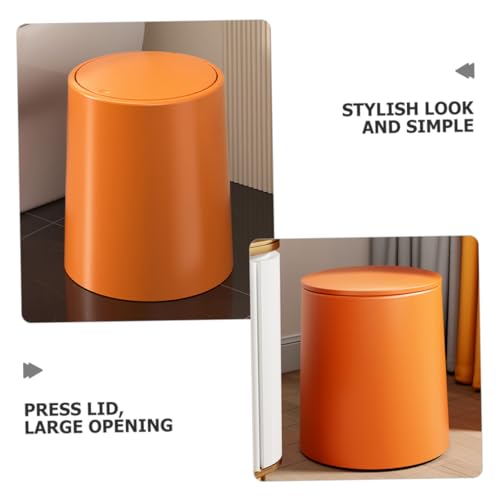 Caneca de basura rectangular de plástico naranja miniatura 3