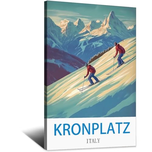 Poster vintage Kronplatz Italie impression toile 60x90 decoration