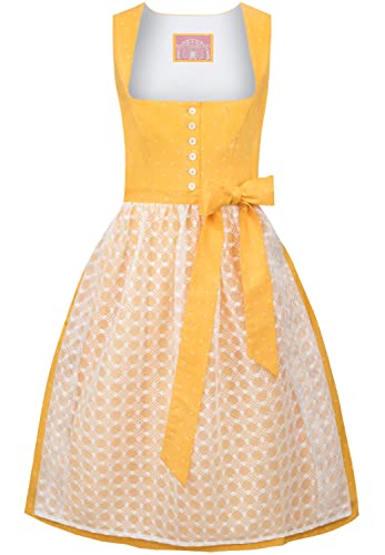 Stockerpoint Damen Dirndl Lisanne Kleid für besondere Anlässe, gelb, 38