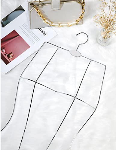 Silver Full Body Shape With Chest Metal Wire Swimwear Swimsuit Hanger For Bikini Display Lingerie Hangers (10Pack Silver) #TOP4