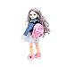 Kryoflare 1/6 Scale Mini Doll Zipper Backpack, Reptile Apparel AccessoriesAdjustable Shoulder Straps, Pockets and Keychain， Mini House Backpack Miniatures School Bags Toy Photography Props(Blue)