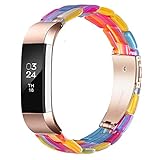 Wongteo Compatible with Fitbit Alta and Alta HR bands for Women Girls,Resin Bracelet with Stainless...