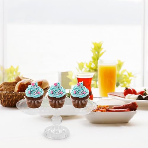 Luxshiny 188K161458KBI Footed Fruit Serving Tray European Style Dessert Snack Display Plate Oval Crystal Glass Appetizer Tray Decorative Food Dishes thumb #4