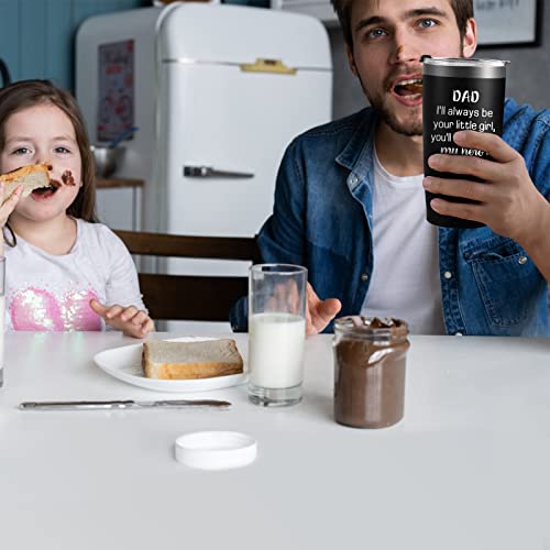 Lifecapido Gifts For Dad, I'll Always Be Your Little Girl You'll Always Be My Hero 20Oz Tumbler, Dad Insulated Tumbler, Father's Day Birthday Christmas Gifts For Dad Father From Daughter, Black #TOP2