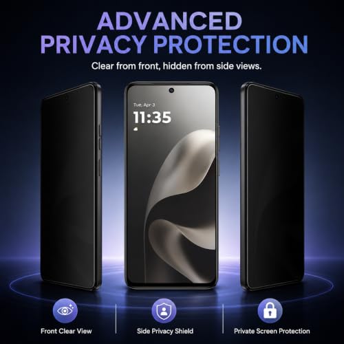 Image of FIRST MART Privacy Tempered Glass for Motorola G77 Power, 2 Pack | Anti-Spy 9H Screen Protector, Edge-to-Edge, Case-Friendly, Scratch Resistant, Bubble-Free