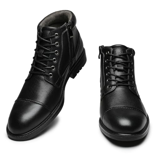 Image of Arkbird Men's Dress Boots Genuine Leather Cap Toe Ankle Boot with Side Zipper for Casual Business Formal Wear
