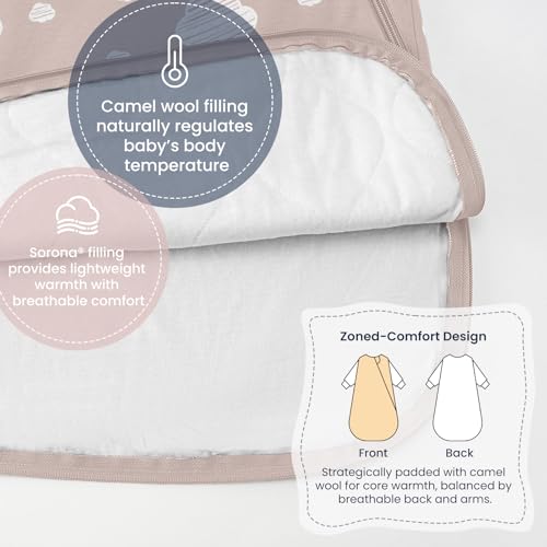Image of Unisex Sleeping Bag for Babies and Toddlers 1.0 Tog Sleep Sack 6-18 Months, Baby Sleep Sack, Newborn Sleep Sack, Wearable Blanket Baby, One Piece with Sleeves, Gifts for Baby, Pink Sky