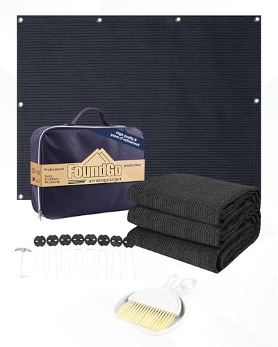 FoundGo Awning Carpet with Eyelets, 200x300cm 280g/m² HDPE...